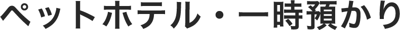 ペットホテル・一時預かり